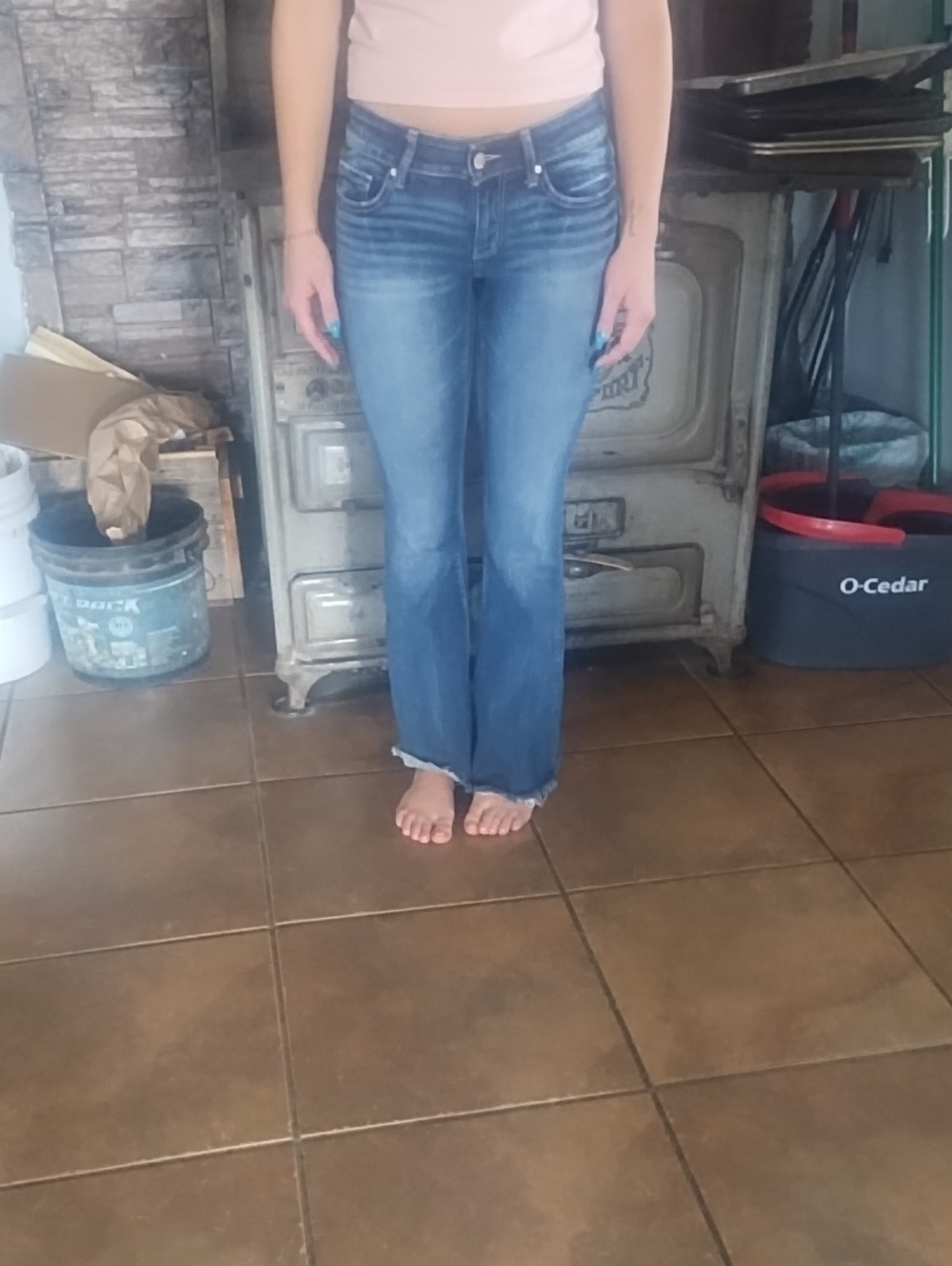 BKE 24/31 1/2 Classic Mid-Rise Blue Women's Jeans